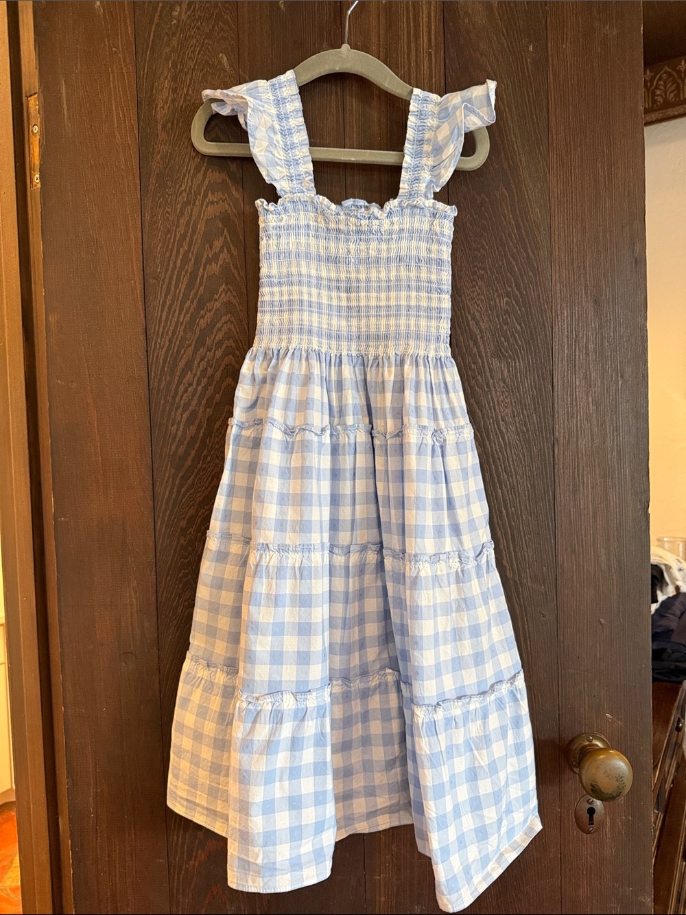 Hill House Light Blue Gingham Smocked Sundress